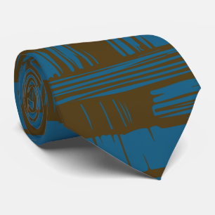 Cravate Motif abstrait élégant bleu et marron