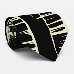 Cravate Motif abstrait élégant noir et blanc