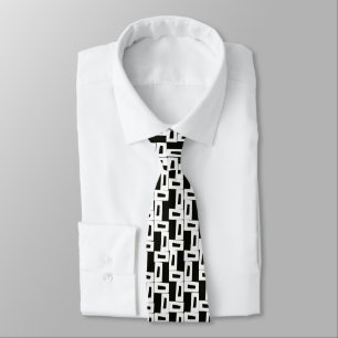 Cravate Motif Abstrait en niveaux de gris