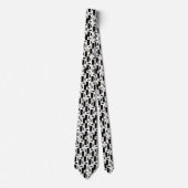 Cravate Motif Abstrait en niveaux de gris (Devant)