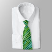 Cravate Motif abstrait en vert et bleu (Attaché)