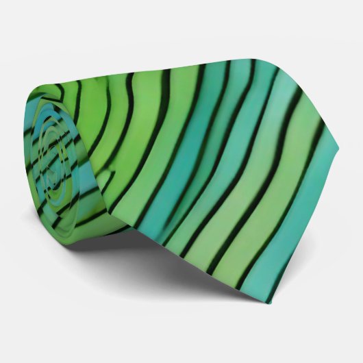 Cravate Motif abstrait en vert et bleu (Roulé)