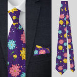 Cravate Motif Abstrait fleuri coloré<br><div class="desc">Motif géométrique coloré.</div>
