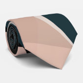 Cravate Motif Abstrait géométrique Beige Noir moderne (Roulé)