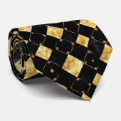 Cravate Motif Abstrait Gold Black (Roulé)