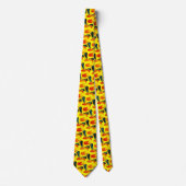 Cravate Motif Abstrait Jaune Et Vert (Devant)