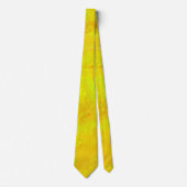 Cravate Motif Abstrait Jaune Orange Vert (Devant)