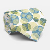 Cravate Motif Abstrait Moderne à Points Bleu Jaune (Roulé)