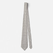 Cravate Motif Abstrait Noir Beige (Devant)