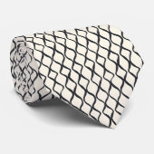 Cravate Motif Abstrait Noir Beige (Roulé)