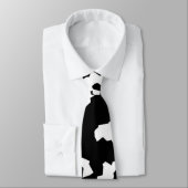 Cravate Motif Abstrait noir blanc fractal irrégulier (Attaché)