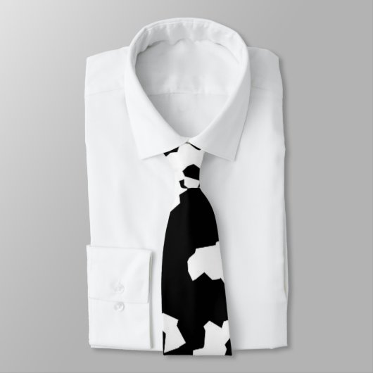 Cravate Motif Abstrait noir blanc fractal irrégulier (Attaché)