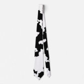 Cravate Motif Abstrait noir blanc fractal irrégulier (Devant)