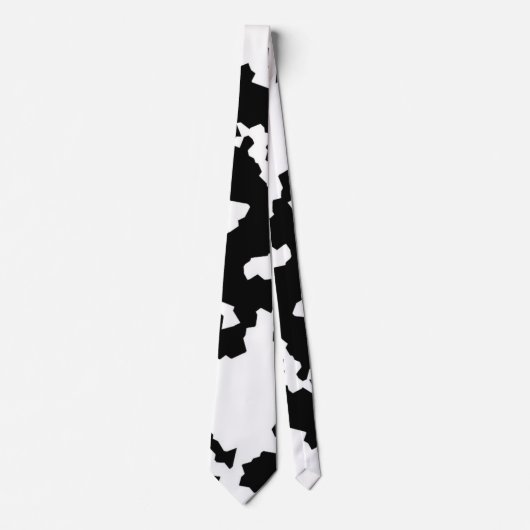 Cravate Motif Abstrait noir blanc fractal irrégulier (Devant)