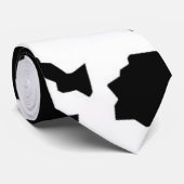 Cravate Motif Abstrait noir blanc fractal irrégulier (Roulé)