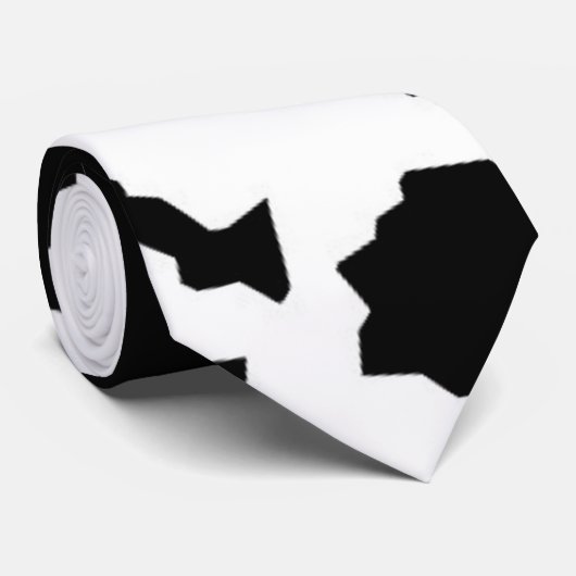 Cravate Motif Abstrait noir blanc fractal irrégulier (Roulé)