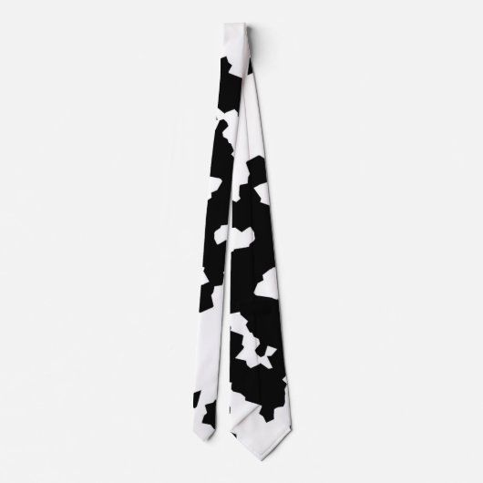 Cravate Motif Abstrait noir blanc fractal irrégulier (Dos)