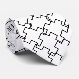 Cravate Motif Abstrait noir et blanc