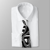 Cravate Motif Abstrait noir et blanc (Attaché)