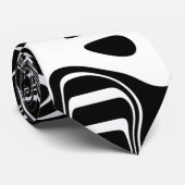 Cravate Motif Abstrait noir et blanc (Roulé)