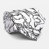 Cravate Motif Abstrait noir et blanc (Roulé)