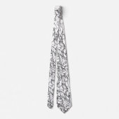 Cravate Motif Abstrait noir et blanc (Dos)