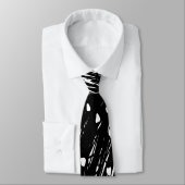 Cravate Motif Abstrait noir et blanc (Attaché)