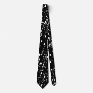 Cravate Motif Abstrait noir et blanc