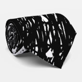 Cravate Motif Abstrait noir et blanc (Roulé)