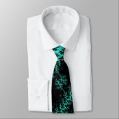Cravate Motif Abstrait noir vert fractal (Attaché)