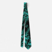Cravate Motif Abstrait noir vert fractal (Dos)
