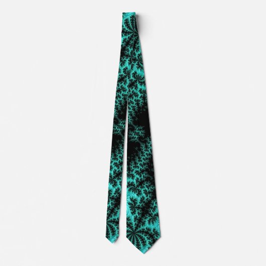Cravate Motif Abstrait noir vert fractal (Dos)