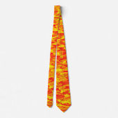 Cravate Motif Abstrait orange rouge jaune (Dos)