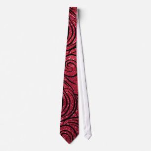 Cravate Motif Abstrait Parties scintillant rouge