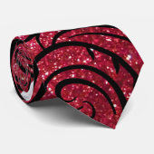 Cravate Motif Abstrait Parties scintillant rouge (Roulé)