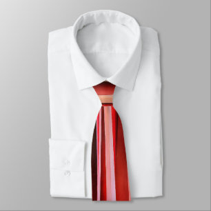 Cravate Motif Abstrait Rayé Aventure Rouge
