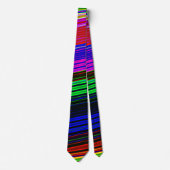 Cravate Motif Abstrait Rayé Néon Vibrant (Devant)