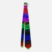 Cravate Motif Abstrait Rayé Néon Vibrant (Dos)