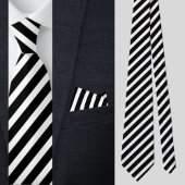 Cravate Motif Abstrait rayé noir et blanc