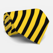 Cravate Motif Abstrait rayé noir et jaune (Roulé)