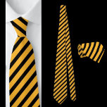 Cravate Motif Abstrait rayé noir et jaune<br><div class="desc">Cravate Motif Abstrait À Rayures Noires Et Jaunes.</div>