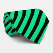 Cravate Motif Abstrait rayé noir et vert (Roulé)