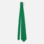 Cravate Motif Abstrait rayé noir et vert (Dos)