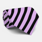Cravate Motif Abstrait rayé noir et violet (Roulé)