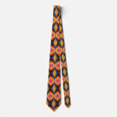 Cravate Motif Abstrait rose orange jaune rétro funky (Devant)