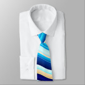 Cravate Motif Abstrait Sea Wave Soft (Attaché)