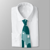 Cravate Motif Abstrait Turquoise de Style Moderne (Attaché)