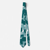 Cravate Motif Abstrait Turquoise de Style Moderne (Devant)