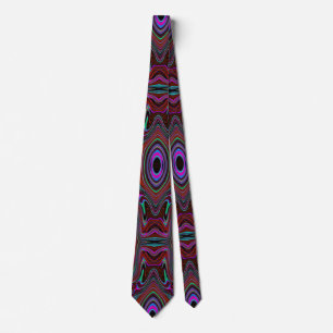Cravate Motif Abstrait Vert Mousse de Mer et Magenta Tripa