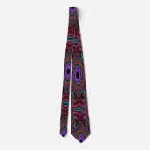 Cravate Motif Abstrait Vert Mousse de Mer et Magenta Tripa (Dos)